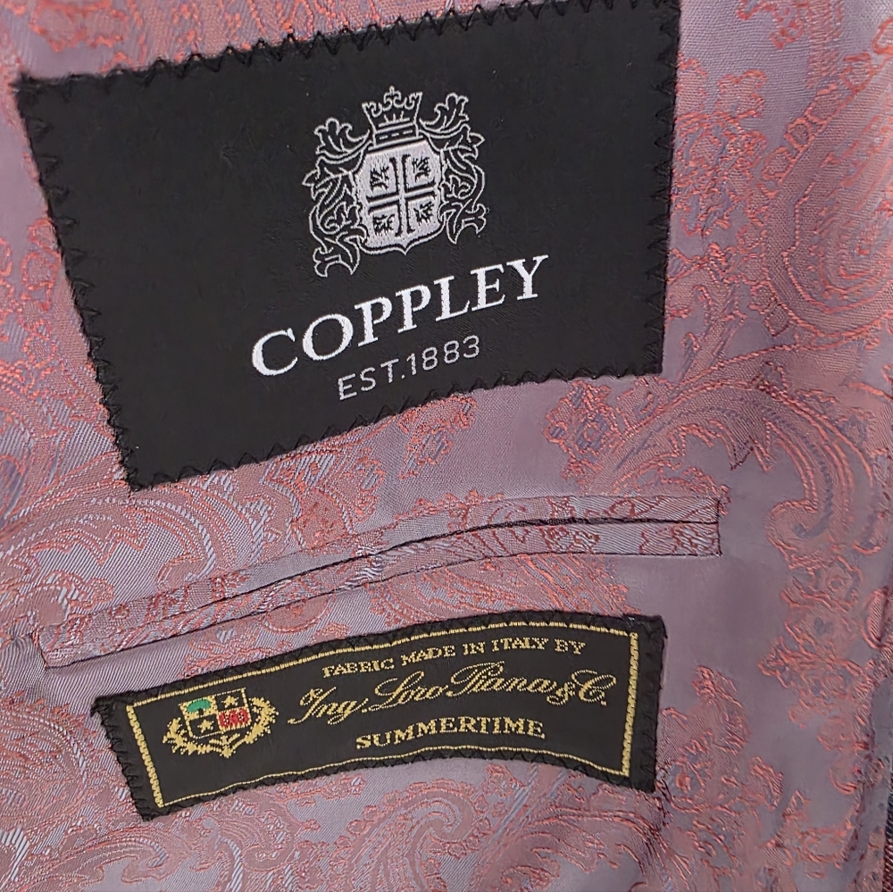 Coppley Loro Piana 50R Modern Contemporary Luxury Preppy Red Windowpane Blazer - Picture 3 of 16